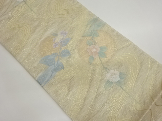 JAPANESE FUKURO OBI FOR SUMMER / WOVEN FLOWER